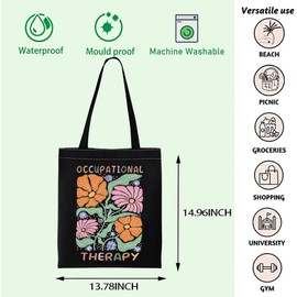 Occupational Therapy Tote Bag OT Life Gift Thank You Gift OT Assistant Gift Graduation Gift Occupational Therapist Gift (O THERAPY BLK TOTE)