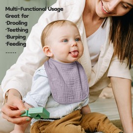 Susurration - Baberos de muselina para bebé, paquete de 6 baberos suaves cuadrados ajustables para bebé, unisex, niñas y niños (rosa)