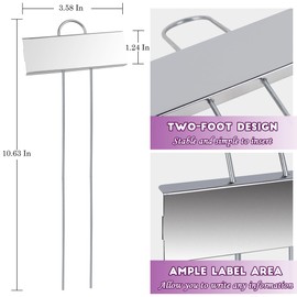FORUP Metal Plant Labels, 30 Pack Garden Label Markers, Weatherproof Garden Stake Tags, Reusable Planting Gardening Markers, Silver