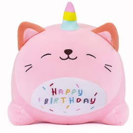 Yeqivo Unicorn Stuffed Animal Kawaii Birthday Unicorn Plush, Soft Happy Birthday Unicorn Plush Pillow Toy for Kids(Unicorn, 25cm/9.8inch)