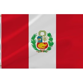 Lyh Peru Flag 5X8FT, Peruvian Flag, Indoor Outdoor Polyester – Double Stitched and UV Resistant Flags,with Vibrant Printing and Sturdy Brass Grommets. (Single, 5X8)
