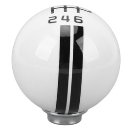 Gear Shift Knob with 3 Adapters Comfortable Grip 6 Speed for Shelby GT500 Style Shift Lever Round Ball for Mustang 1967 to 2018 White Black