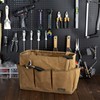 Durable 16OZ Waxed Canvas Tool Bag with Metal Frame, 15.5