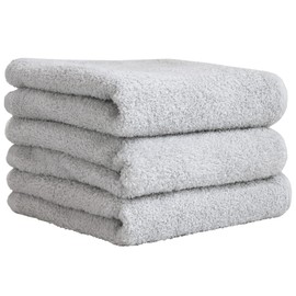 Sensui Sou Face Towels, Set of 3, Instant Absorption, Antibacterial, Odor Resistant, Quick Drying, Osaka Senshu Towel, Light Gray