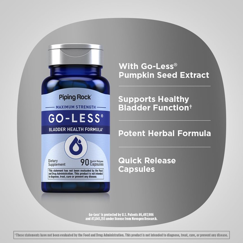 Piping Rock Go Less Bladder Control Pills | 90 Capsules