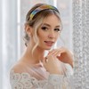 Norbiarz 2pcs Rhinestone Headbands Silver and Rainbow Headdresses Hair Accessories