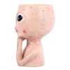 Head Planter Resin Unique Succulent Flower Pot Open Eyed Alien