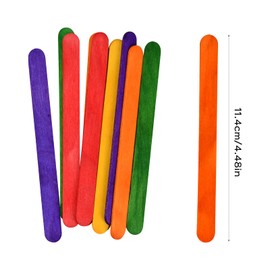 Pack of 500 Colourful Wooden Sticks for Crafts, Wooden Ice Sticks, Craft Woods for Children Crafts