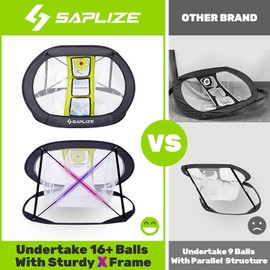 SAPLIZE Ultra-Stable Golf Chipping Net, Pop Up X-Shaped Golfing Target Net for Backyard Accuracy and Swing Practice, Light Green
