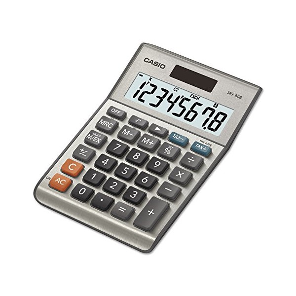 Casio MS80B MS-80B Tax and Currency Calculator, 8-Digit LCD