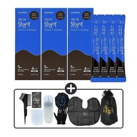 Seed B Water Dyeing Season 2 Premium Gray Gray Cover Dark Brown 4 servings x 3 boxes + dyeing tool / 씨드비 물염색 시즌2 프리미엄 새치 커버 다크 브라운 4회분x3박스+염색도구
