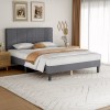 OLIXIS Bed Frame with Headboard Sturdy Slats Support Noise Free