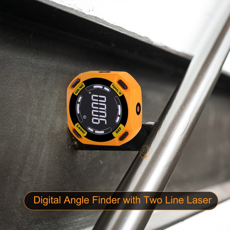 Digital Protractor, 5-Side Protractor, Digital Magnetic with Laser Levelling Tool,