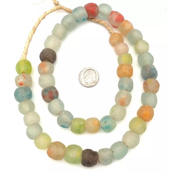 African translucent Mixed multi Krobo handmade Ghana glass beads