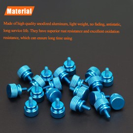 HELIFOUNER 20 Pieces 6-32 Thread, Lake Blue Color Anodized Aluminum Computer Case Thumbscrews, Thumb Screws for Computer Case/Cover/Power Supply/Hard Drives