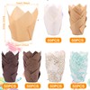 KNFFSAAJL Paper Muffin Liners 300PCS, Tulip Cupcake Liners, Greaseproof, Disposable,