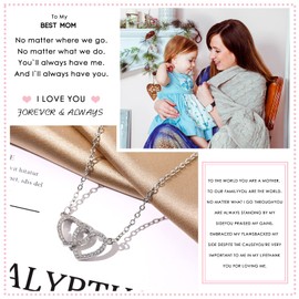 fcaylo Mom/Mother Necklace,Mom Gifts from Daughter/Son,To My Mom Necklace From Daughter/Son,Jewelry Gifts For Mom with Message Card on Birthday/Thanksgiving,Day/Christmas，Mother's Day (mom heart)