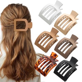 XFSRG 6 Stück Flach Haarspangen Damen Quadratische Matte Rutschfester Starker Halt Haarklammer für Dickes Dünnes Lockiges Haar(Multicolour A)