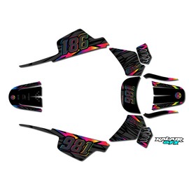 Kalair GFX Graphics Kit for Yamaha PW50 (1980-2023) Twitch Series Rainbow 21 Mil-Dirt Pit Bike Motorcycle Stickers,Dirtbike Racing Decal Automotive Motocross Accessories no Plastics