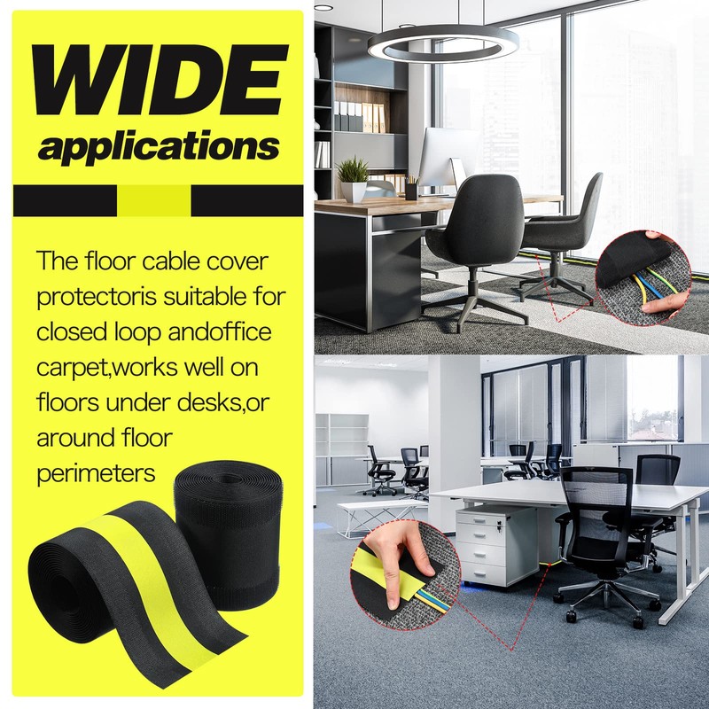 WILLBOND Carpet Cord Cover Cable Grip Floor Cover Cable Protector