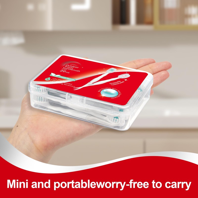 Malisseladi Mini Disposable Toothbrushes with Toothpaste and Toothpick, Tongue Cleaners,