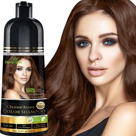 Herbishh Hair Color Shampoo for Gray Hair – Natural Hair Dye Shampoo – Colors Hair in Minutes – Lasts Up To 3-4 Weeks – 500 Ml – 3-In-1 Hair Color – Ammonia-Free | Herbishh (Chestnut Brown)