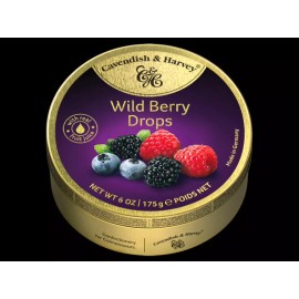 CAVENDISH & HARVEY Wild Berry Drops Hard Candy 6 oz 175 g SEALED TIN Germany