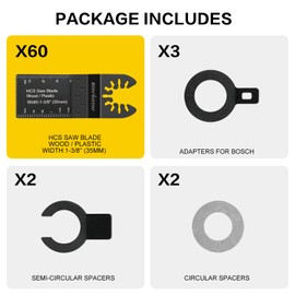 Enventor 67 PCS Oscillating Tool Blade, Universal Multitool Blade Kit, Quick Release Oscillating Saw Accessories Compatible with Enventor 23Q1-3, 86229, 98606, Dewalt, Dremel, Ryobi