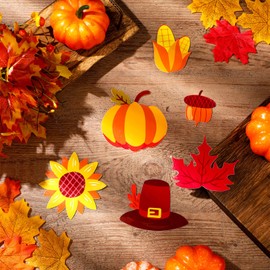 24 Pcs Fall Refrigerator Magnets Fall Theme Car Decals Holidays Magnetic Stickers Pumpkin Autumn Leaves Acorn Decoration Autumn Harvest Decoration Fall Theme Thanksgiving Decoration