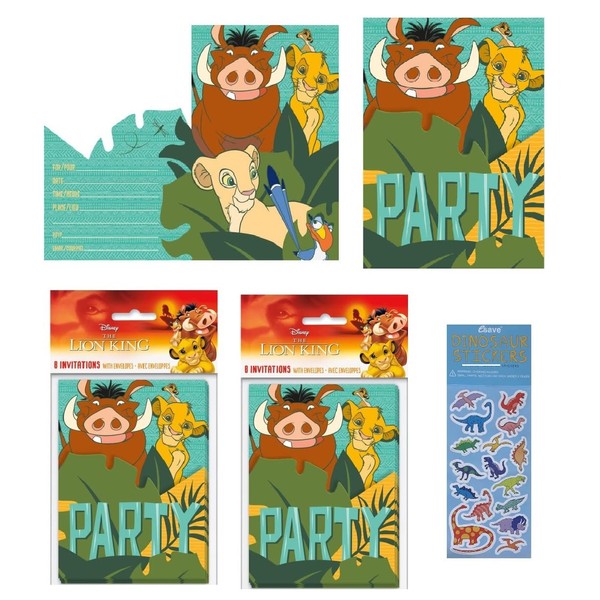Unique Lion King Party Supplies Bundle includes Party Invitations -