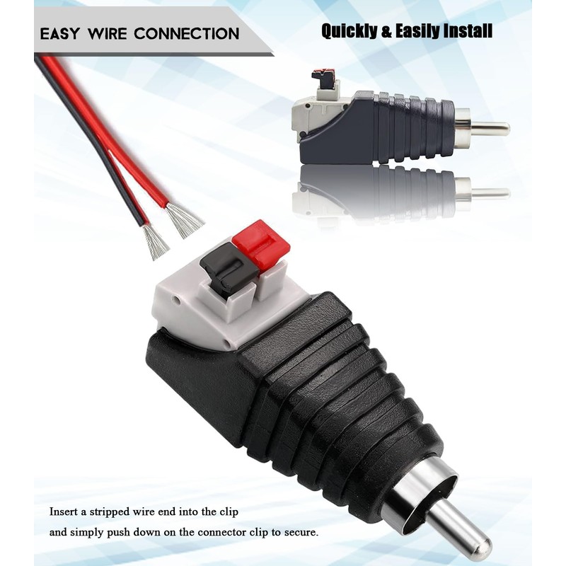 RCA to Speaker Wires AV Screw Terminal Adapter, 6pcs RCA