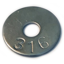 1/4 x 1" Fender Washers Type 316 Stainless Steel (Pack of 100) Marine Bolt Supply