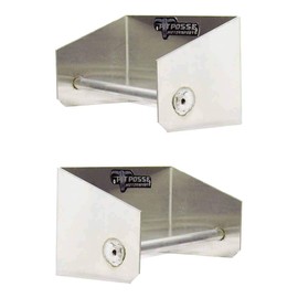 Pit Posse 442 Garage/Trailer Storage Organizers – Set of 2 Tie Down Hangers - Aluminum Junior Ratchet Strap Rack Holder - Automotive Accessories - Race Car Enclosed Trailer [Silver/Unpainted]