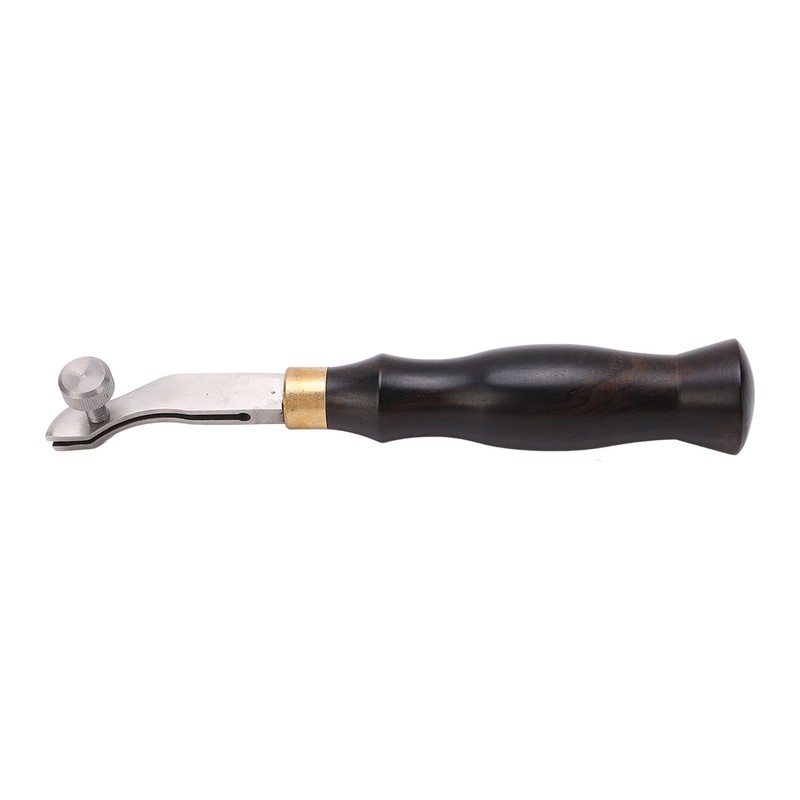 Leather Creaser 0.5mm Regulable Screw Ebony Handle Arc Design Stainless