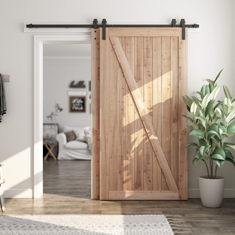 SMARTSTANDARD 9 Feet Bypass Sliding Barn Door Hardware Kit -