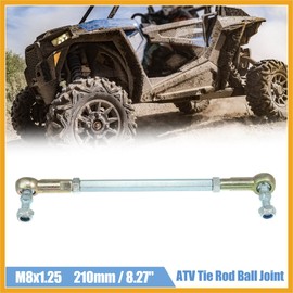 Partuto 2pcs M8 210mm Steering Tie Rod Ball Joint for 50cc 70cc 90cc 110cc 125cc 150cc 200cc 250cc ATV Four Quad Steering Suspension Replacement