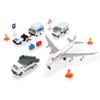 Majorette Dickie Airport Playset for Kids with Die-Cast Airplane, Ground