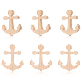 AWIZOM 12 Pcs Wooden Anchors Cutouts Unfinished Nautical Anchor Shaped Table Sign Wood Anchor Blocks to Paint Blank Wooden Table Centerpieces for DIY Craft Summer Home Tiered Tray Decor,3.94x3.23 Inch