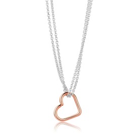 MIORE Women's Necklace | Heart Design | 925 Sterling Silver | Skin-friendly Chain Silver Anchor Chain | Women's Jewellery from Jeweller, Made in Germany, Sterling Silver