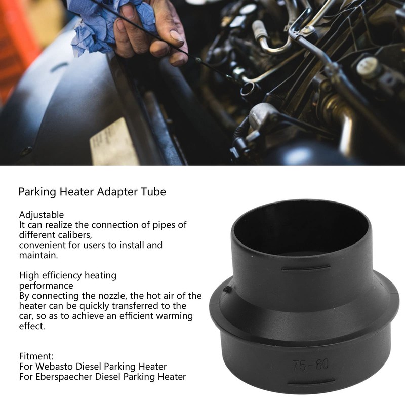 1 Pair ABS Parking Heater Adapter Tube 60MM to 75MM