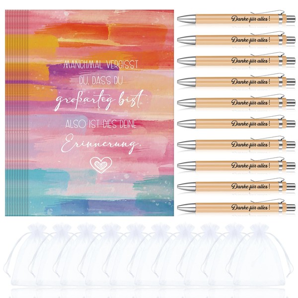 Tenare Danke Geschenke Set 10 Inspirational Cards "DASS DU Großartig