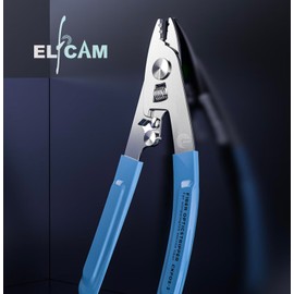 Elfcam® - Optical Fiber Wire Stripper with 3 Holes, Fiber Optic Wire Stripper for Fibre 125μm to 250μm, Wire Cutter and High Hardness Wire Stripper