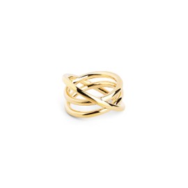SINGULARU - Trinity 18K Gold Plated Brass Ring Jewelry for Women Size 10-18, 10, Gold Gold Precious metal, No Gemstone