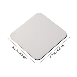 BESTonZON Set of 6 Stainless Steel Coasters - Square Non-Slip Mats with Holder for Cup, Heat Resistant Placemats for Dining Table, Ideal for Home and Restaurant Use