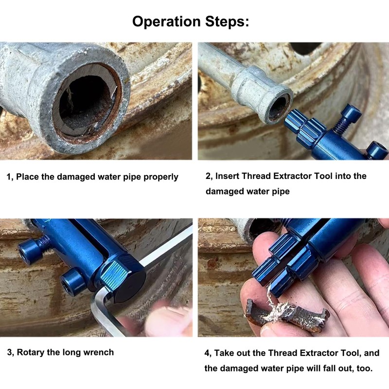 Broken Pipe Thread Extractor Tool, Broken Valve Thread Extractor, Stripped