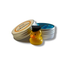 'Con-quack-tulations' graduation gift | Cute minitature plastic duck wearing grad cap presented in small tin| perfect well done gift |