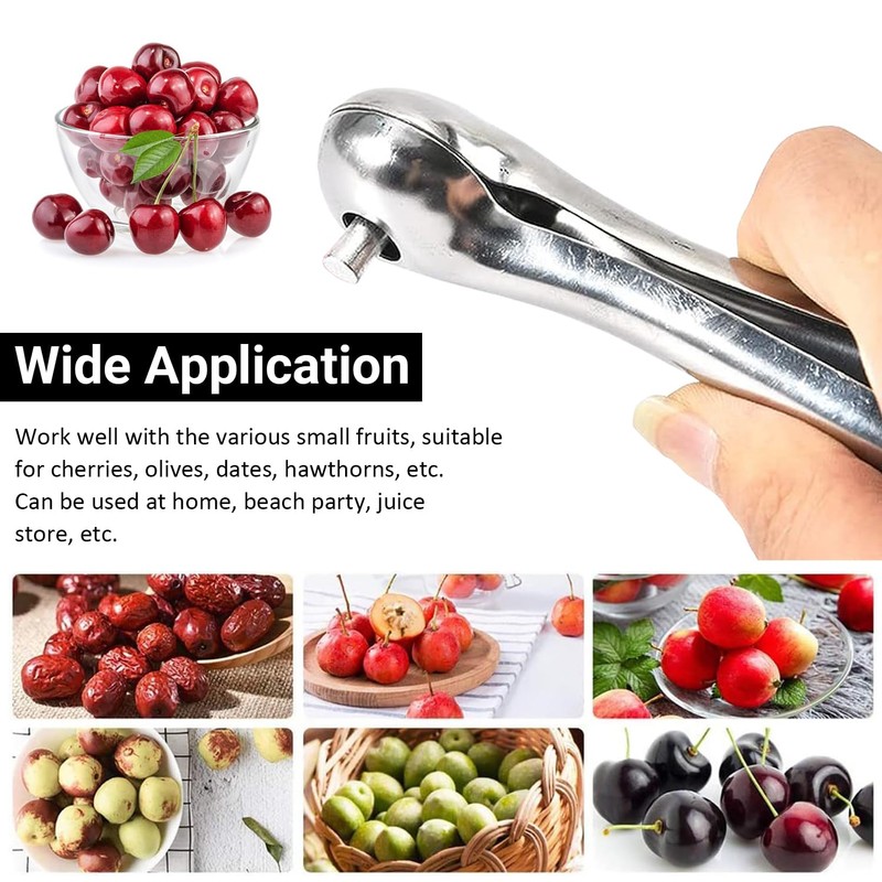 2PCS Cherry Pitter Tools, Portable Stainless Steel Cherry Pit Removal