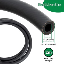 wyevee 5/16 inch- 2m/ 6 Feet Fuel Line Hose with 2 Gas Inline Fuel Filters and 10 Mini Fuel Hose Clamps Adjustable Kit, Suitable for Mowers Tractors Snow Blowers Dirt Bikes and Most Fuel Lines Engines