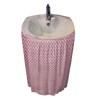 Diamond Stitch Bathroom Sink Skirt – Waterproof Fabric, Hides Pipes