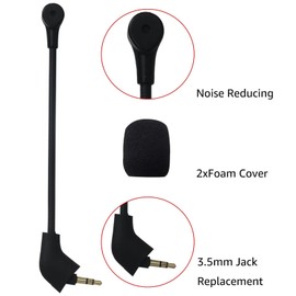 Game Mic Fit for Hyperx Cloud 2/Cloud/Cloud X Headsets, 3.5mm Jack Detachable Mic Design, Noise Cancellation, Low Impedance,No Delay, Black by YTXXDEUS